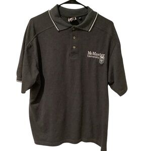 McMaster University Men's Grey Black Golf Shirt Excellent Condition Size L
